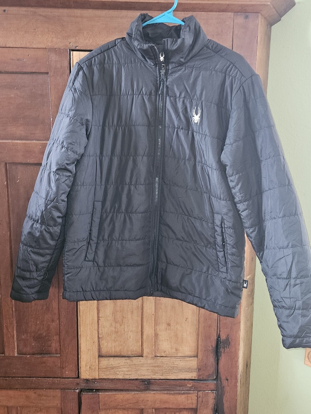 Spyder Black Quilted Puffer Jacket Size Medium.